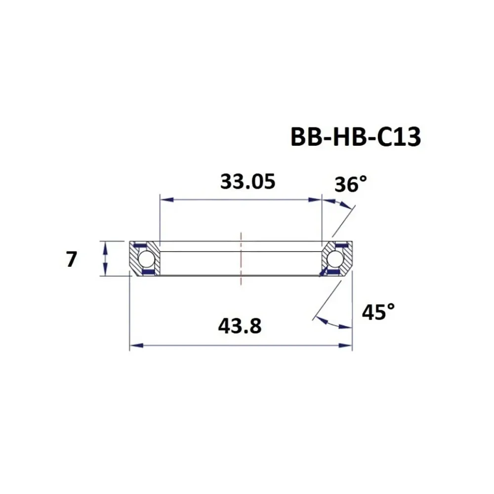 BLACK BEARING C13 Ohjauslaakeri 36/45° (33,05 x 43,8 x 7 mm)