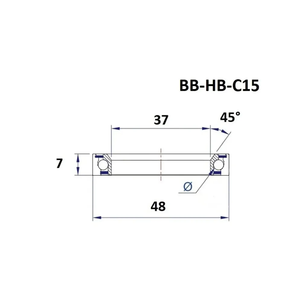 BLACK BEARING C15 45/90° päälaakeri (37 x 48 x 7 mm)