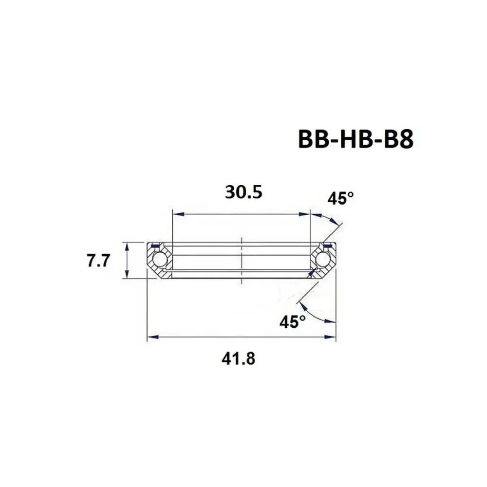 Ohjauslaakeri BLACK BEARING B8 30.5x41.8x7.7 mm 45/45° 1-1/8" - (ranskaksi) - (ranskaksi)