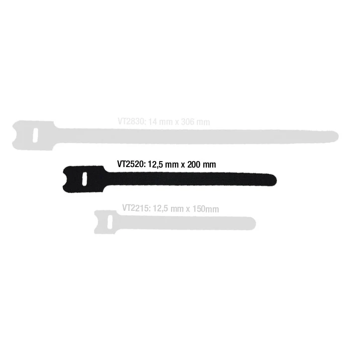 Kabelstrop Velcro Hook & Loop 10 kpl (200mm)