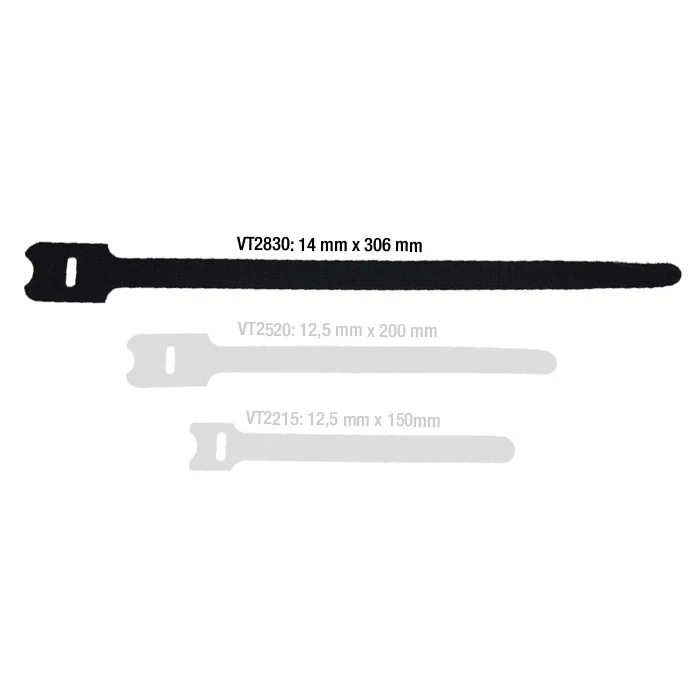 Kabelstrop Velcro Hook & Loop 10 kpl (300mm)