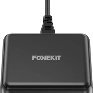 FoneKit GaN PD 200W -verkkovirtalaturi, USB- + 5 x USB-C, musta