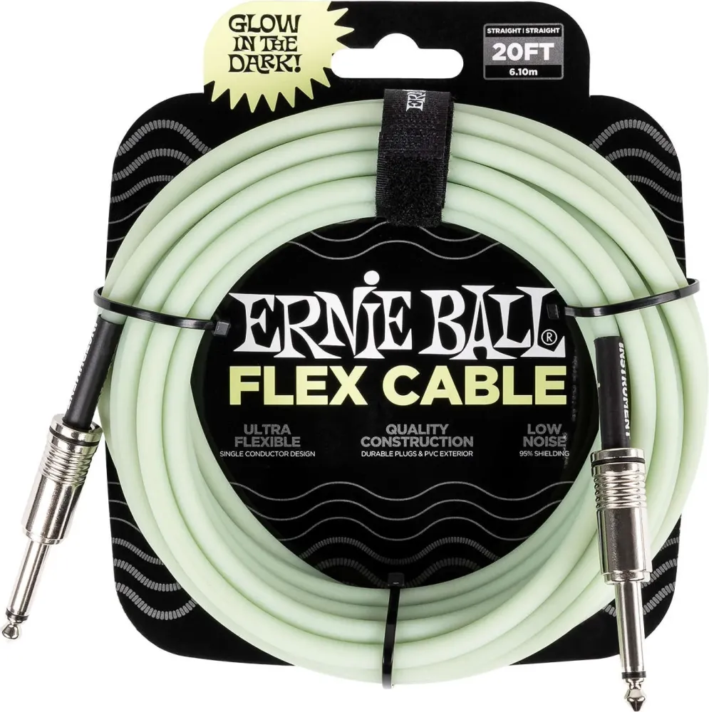 Ernie Ball 6437 FLEX Instrument Cable 6m - Glow Dark