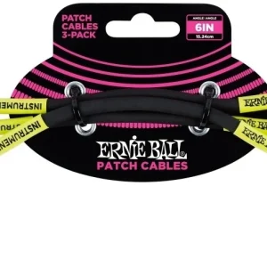Ernie Ball EB-6050 Patch Cable Black 15 cm, 3-pack