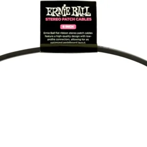 Ernie Ball-6408 Stereo (TRS) Flat Patch Cable, 15cm