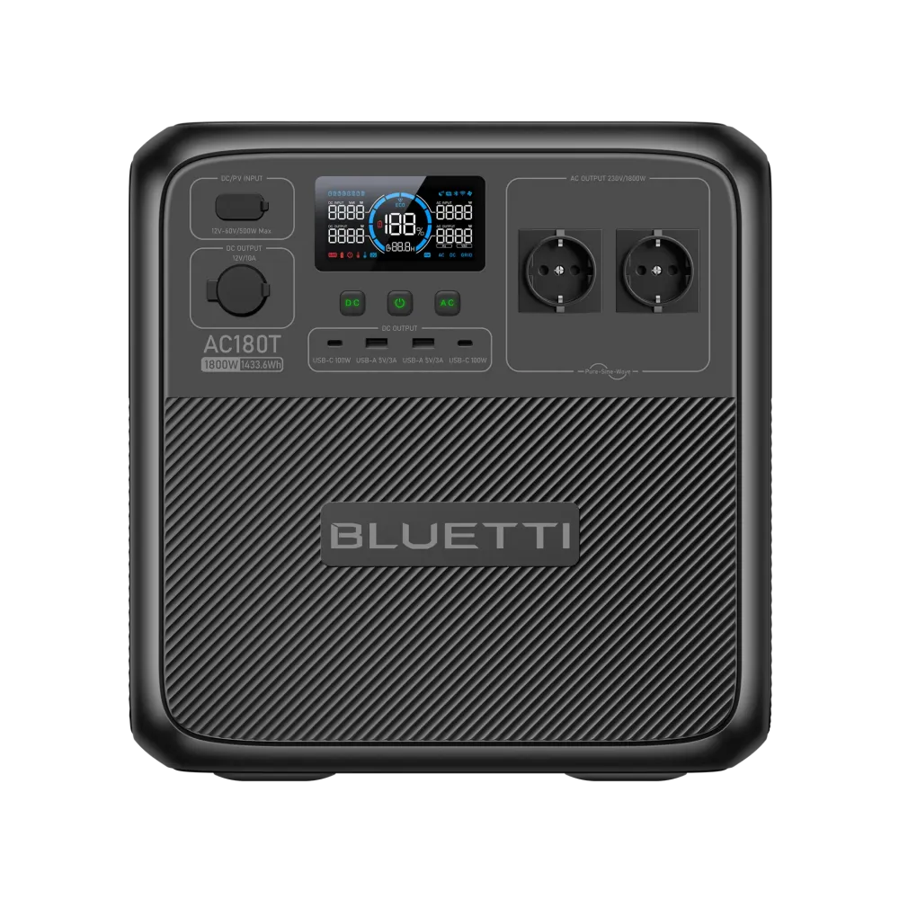 BLUETTI AC180T kannettava aurinkovoimala | 1.800W 1.433Wh BLUETTI-EU