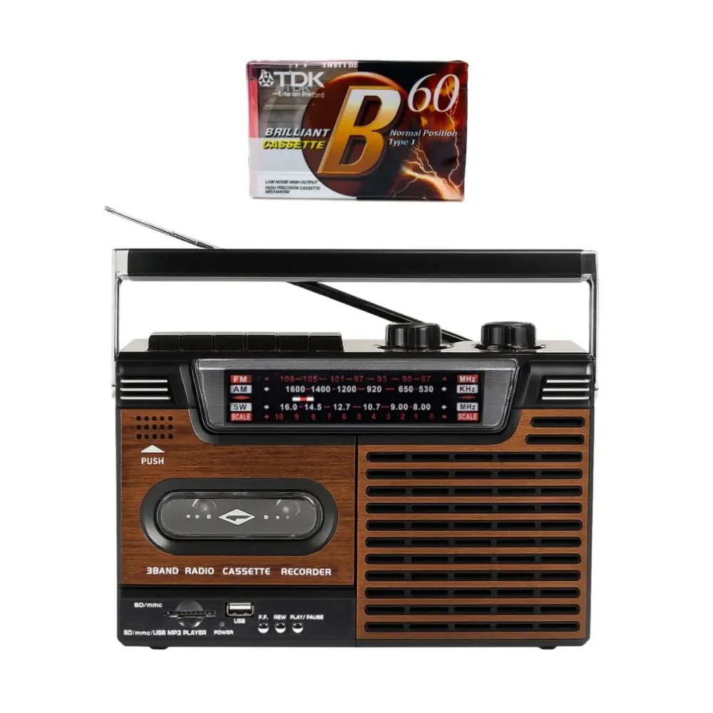 Studio 57 Kassetinauhuri FM:llä ja Bluetoothilla, Ruskea + Kassetinauha