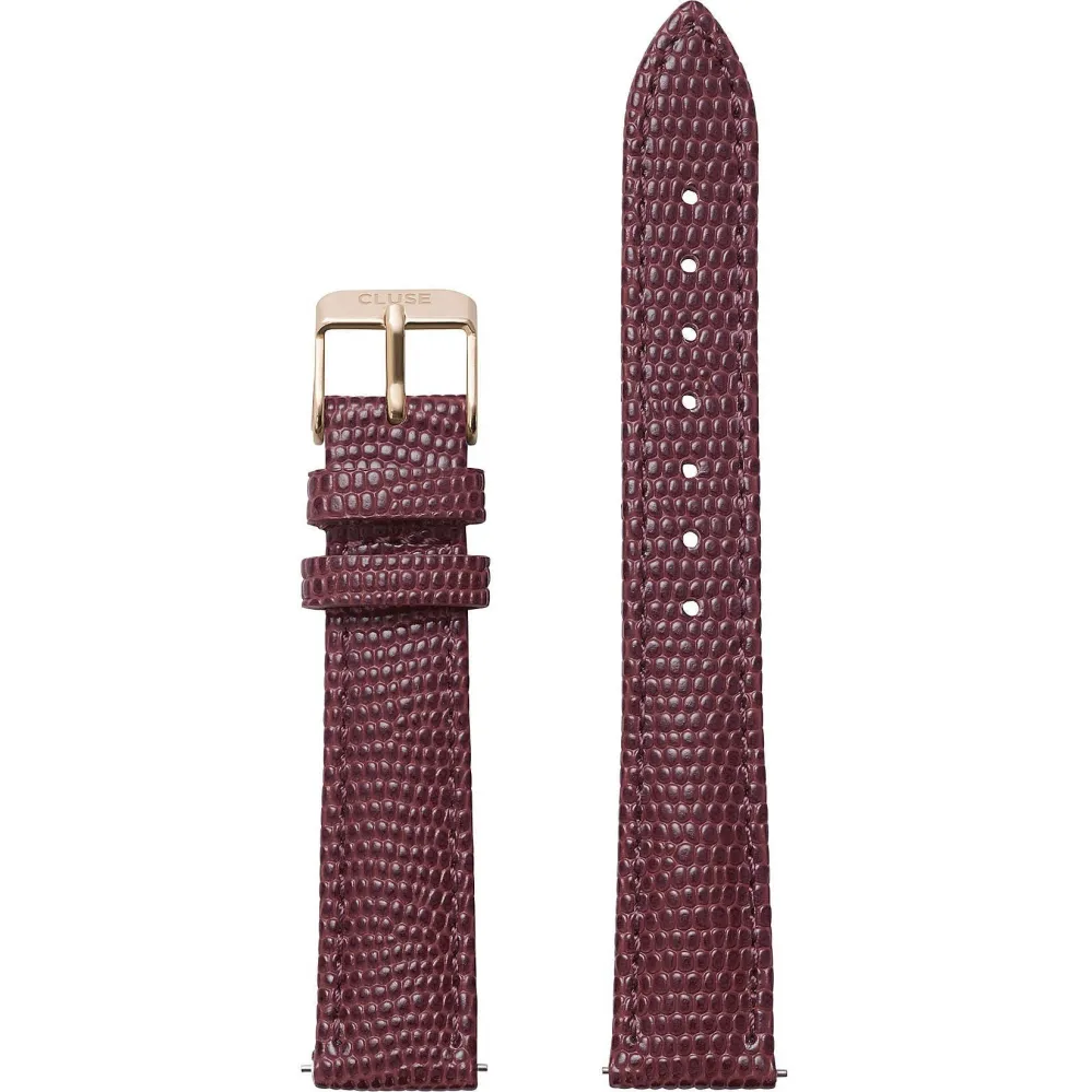 Cluse Burgundy Lizard Print Mini kellohihna CLS380