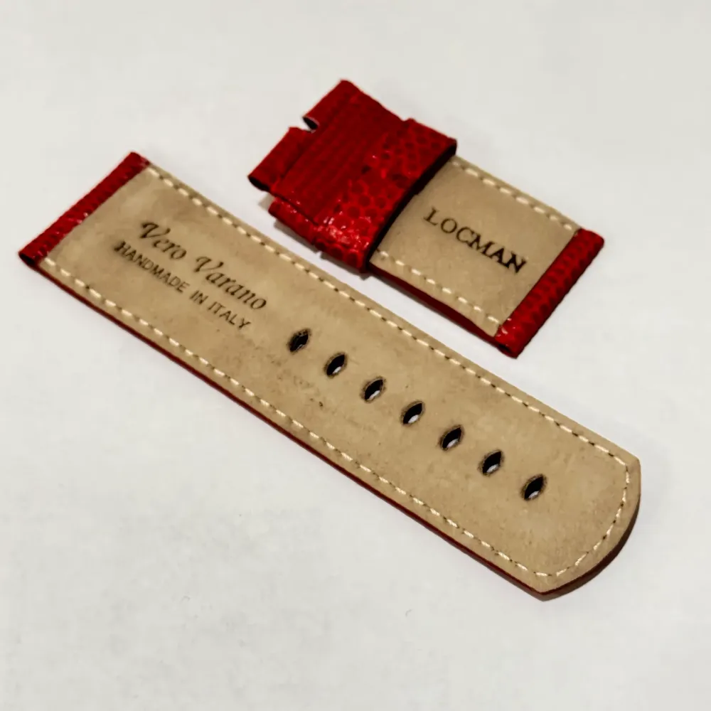 Locman 30mm punainen lisko nahkahihna L-0001