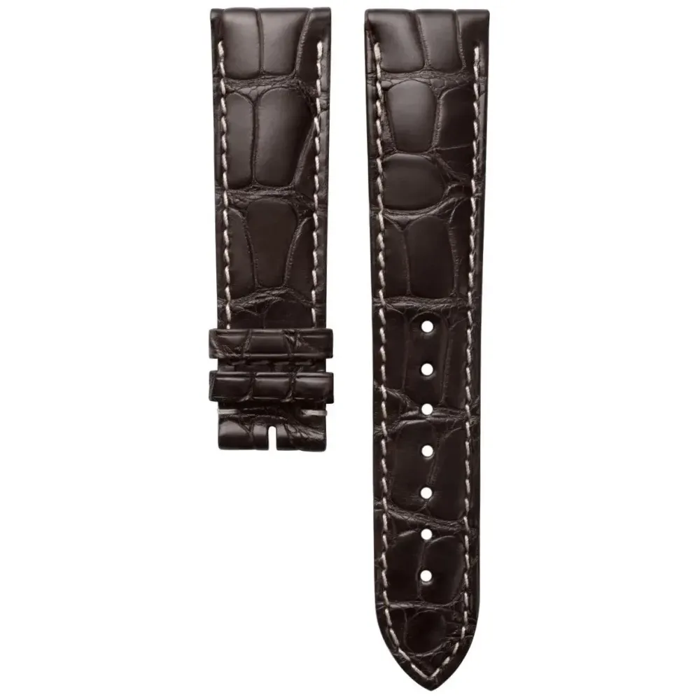 Longinesin ruskea alligaattorinahkahihna ilman lukkoa L682109799