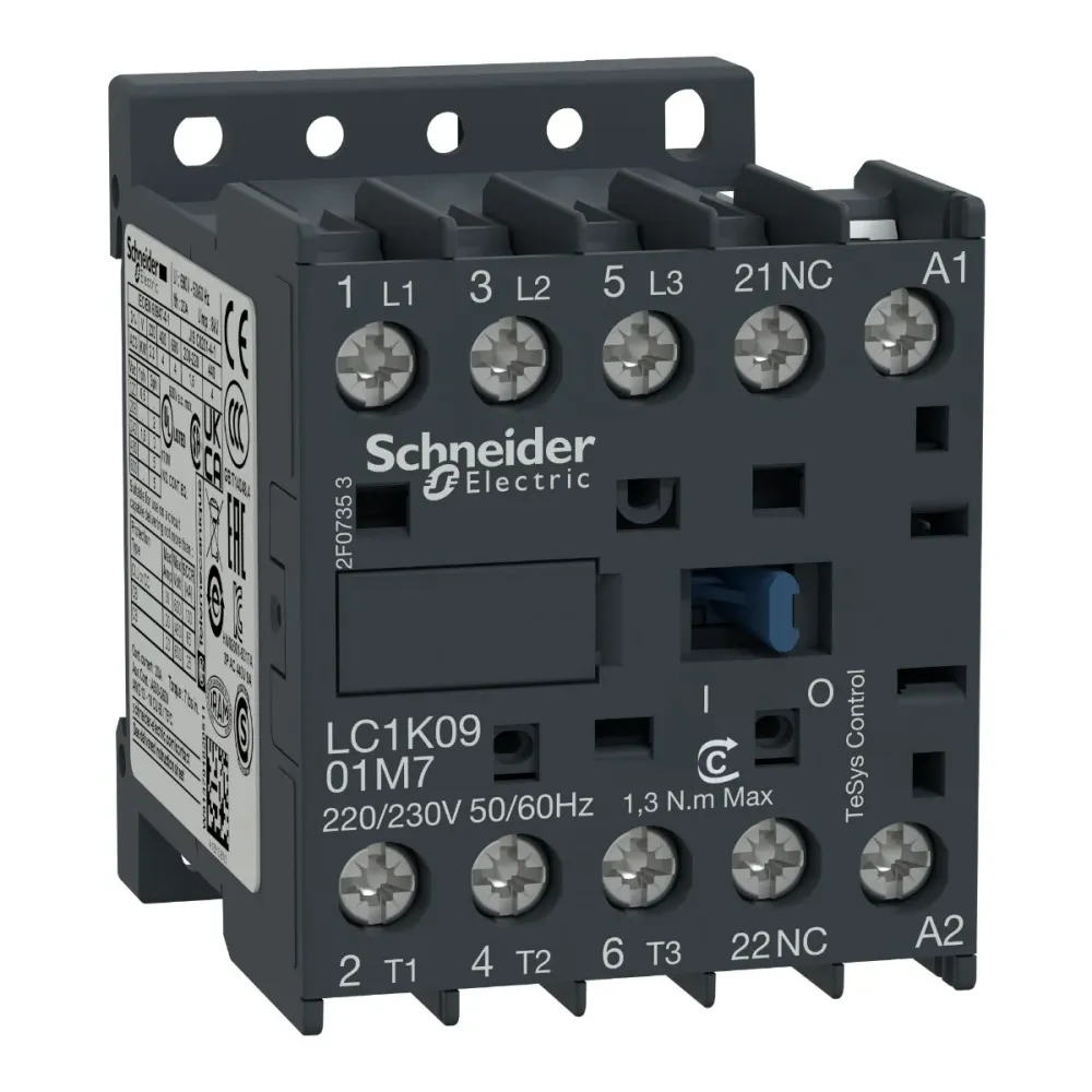 Schneider-kontaktor, 48 V växelström, spole 9 , 3 NO + 1 NC, LC1K0901E7