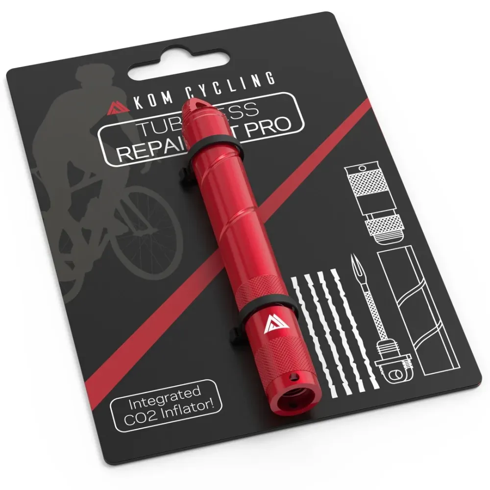 KOM CYCLING Tubeless PRO -korjaussarja punainen