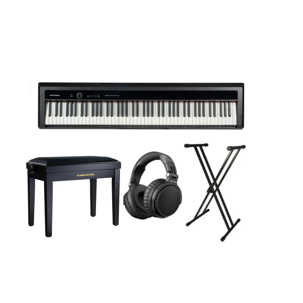 Grooveland P450 sähköpiano (Musta) Täydellinen paketti