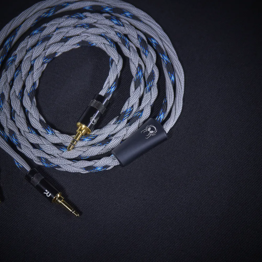 Fostex TH919-, TH910- ja RP-lippulaivamallien kustomoitu kaapeli (kaksois-3,5 mm:n liitäntä) - Aranea-sarja Arachne Audio