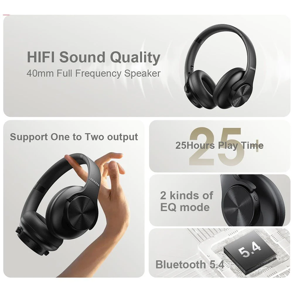LENOVO G50 Bluetooth-taitettava over-ear-stereokuulokkeet - Musta