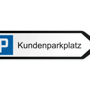 Asiakkaitten pysäköintialue Opaste – oikealle, 60 x 15 cm