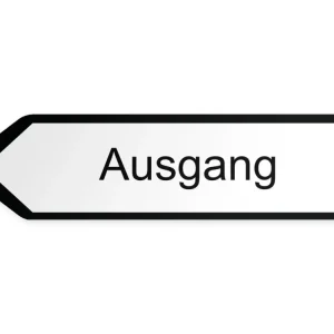 Ausgang Wegweiser Links, 40 x 10 cm