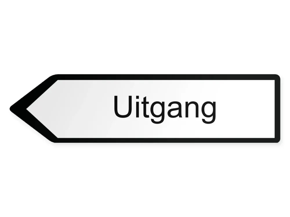 Ausgang Wegweiser Links, 40 x 10 cm
