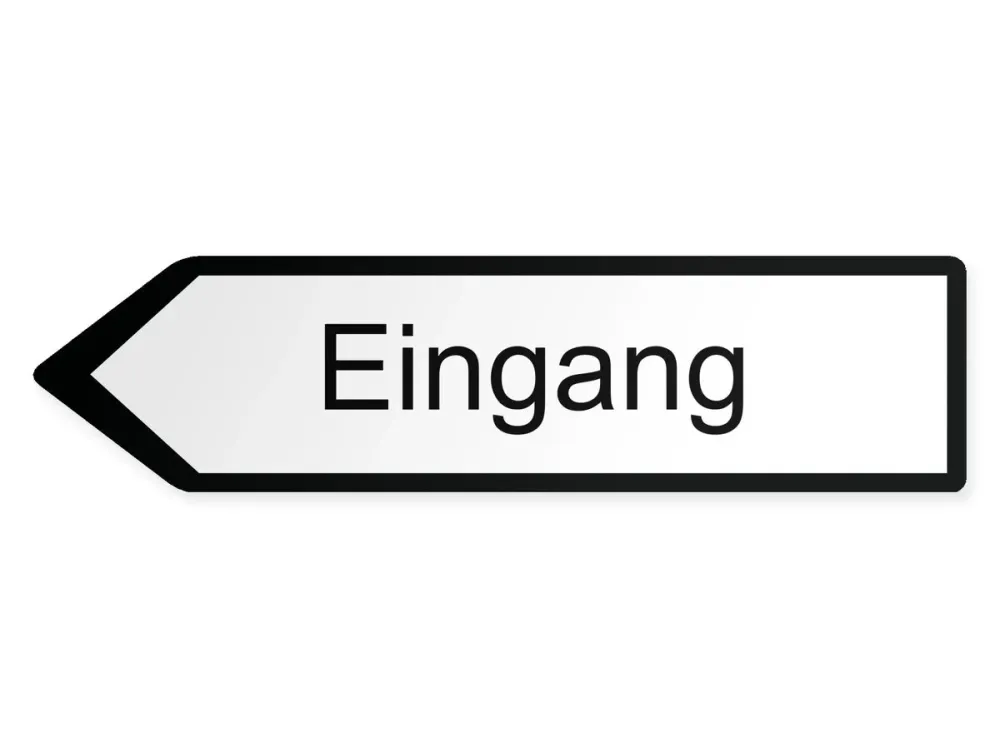 Eingang Wegweiser Links, 80 x 20 cm