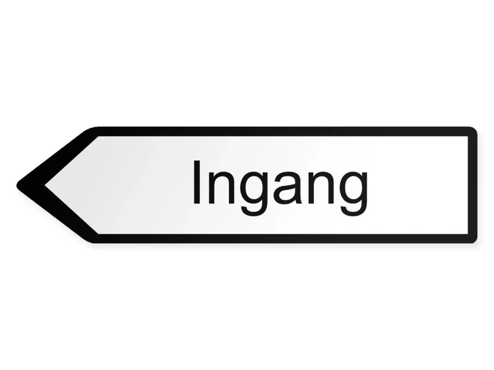 Eingang Wegweiser Links, 80 x 20 cm