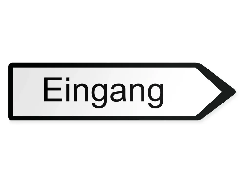 Eingang Wegweiser Rechts, 40 x 10 cm