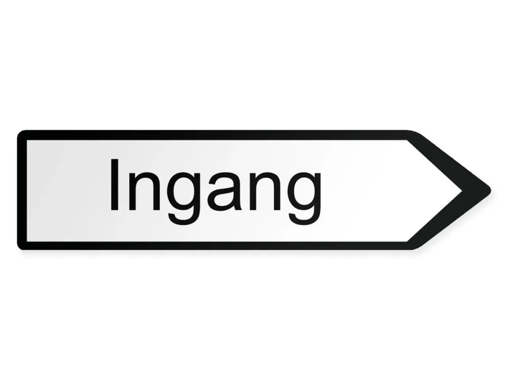Eingang Wegweiser Rechts, 40 x 10 cm