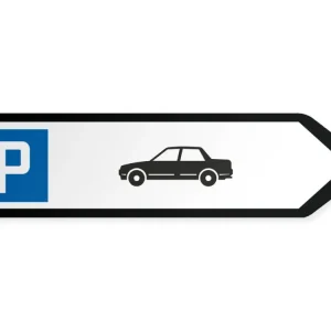 Henkilöautojen pysäköintialue Opaste - oikealle, 60 x 15 cm