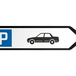 Henkilöautojen pysäköintialue Opaste - oikealle, 80 x 20 cm