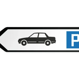 Henkilöautojen pysäköintialue Opaste - vasemmalle, 40 x 10 cm