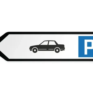 Henkilöautojen pysäköintialue Opaste - vasemmalle, 80 x 20 cm