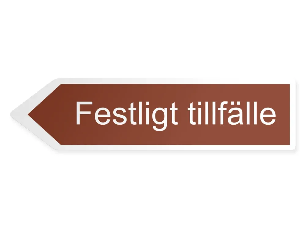 Juhlallinen tilaisuus Opaste - vasemmalle, 40 x 10 cm