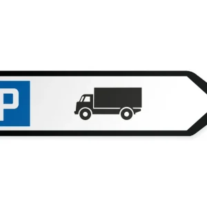 Kuorma-autojen pysäköintialue Opaste - oikealle, 60 x 15 cm