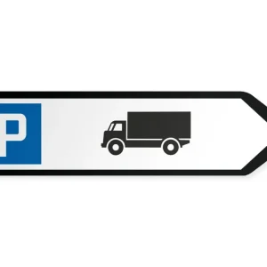 Kuorma-autojen pysäköintialue Opaste - oikealle, 80 x 20 cm