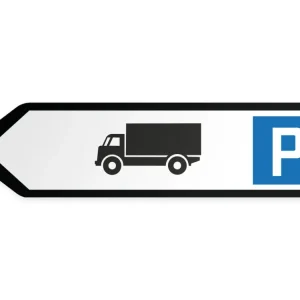 Kuorma-autojen pysäköintialue Opaste - vasemmalle, 80 x 20 cm