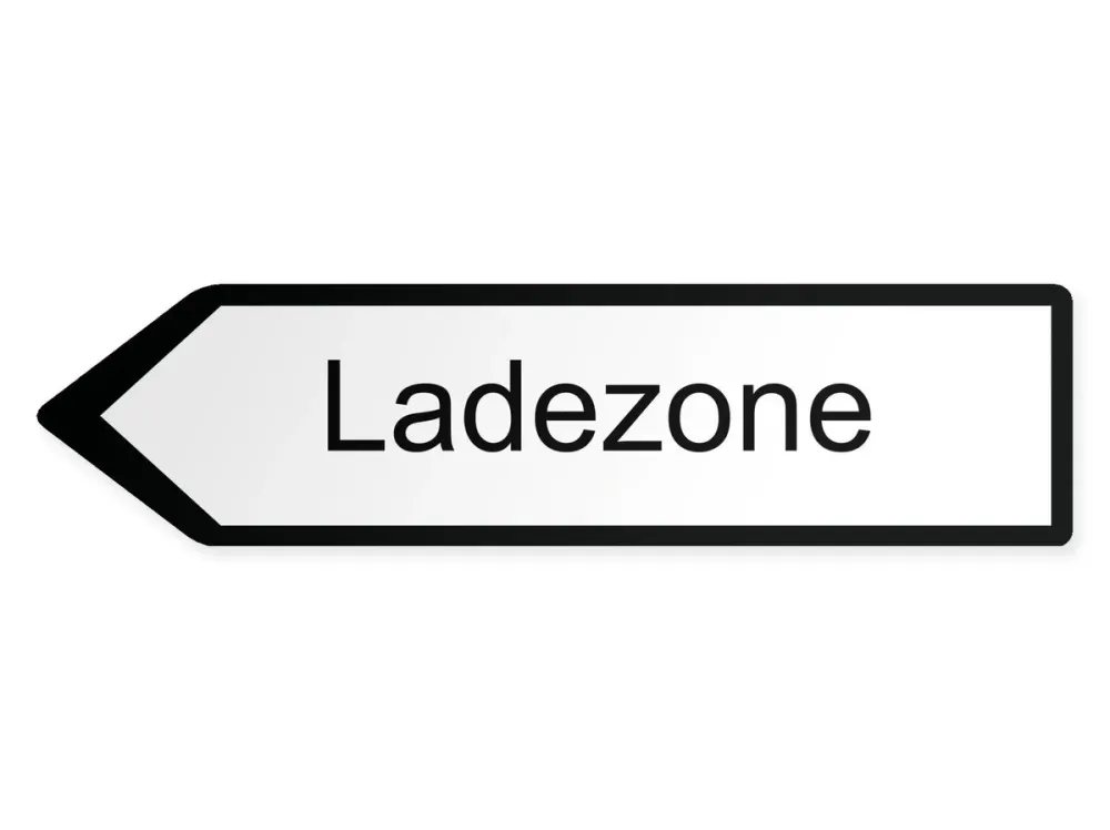 Ladezone Wegweiser Links, 60 x 15 cm