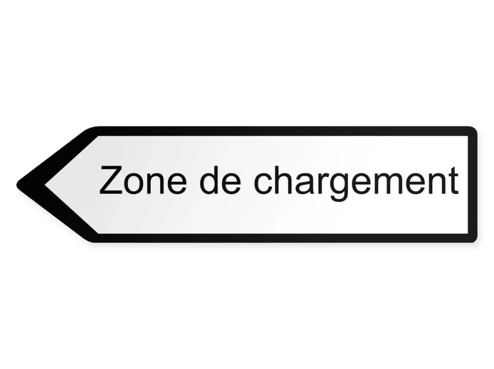 Ladezone Wegweiser Links, 60 x 15 cm