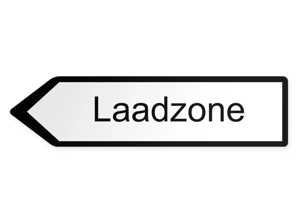 Ladezone Wegweiser Links, 60 x 15 cm