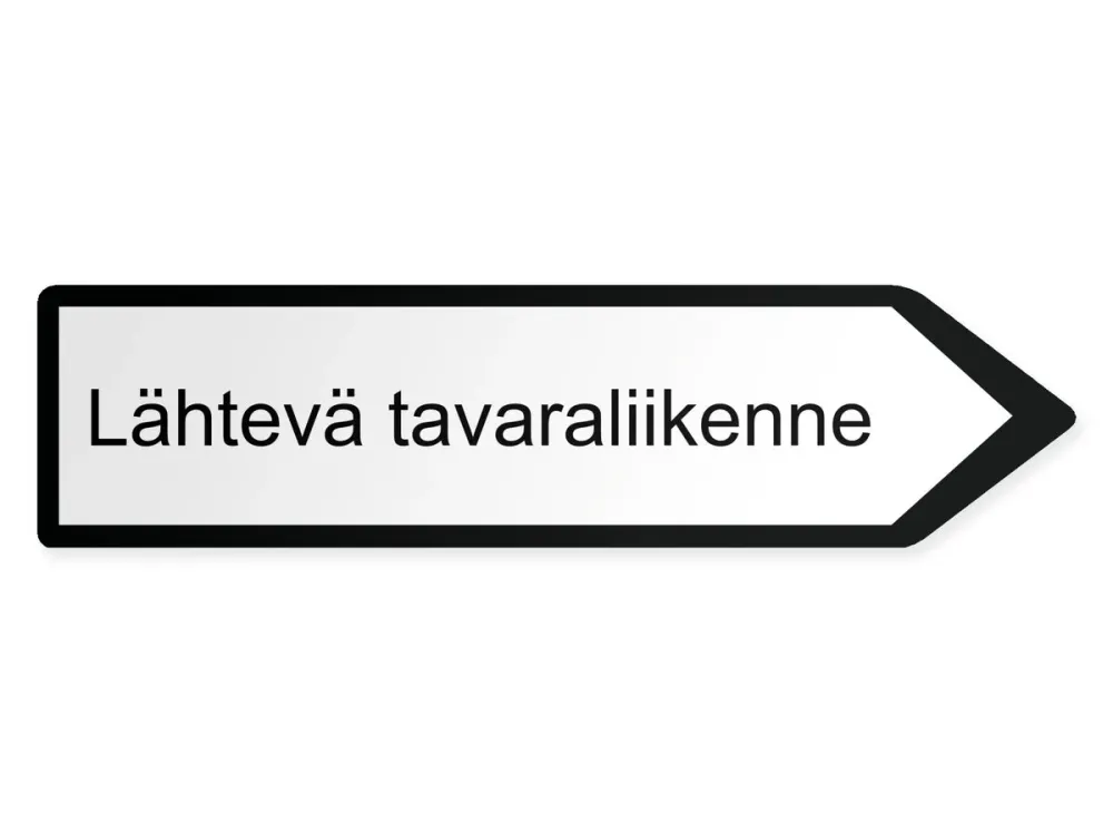 Lähtevä tavaraliikenne Opaste - oikealle, 60 x 15 cm
