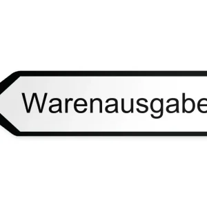 Lähtevä tavaraliikenne Opaste- vasemmalle, 40 x 10 cm