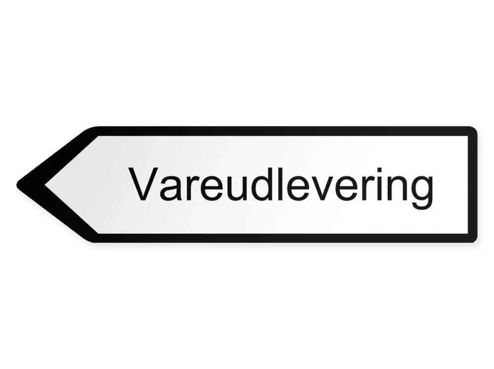 Lähtevä tavaraliikenne Opaste - vasemmalle, 60 x 15 cm