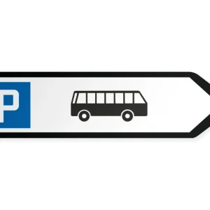Linja-autojen pysäköintialue Opaste - oikealle, 60 x 15 cm