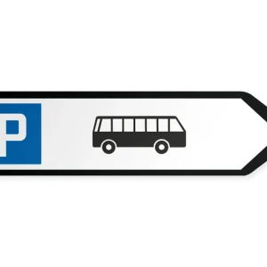 Linja-autojen pysäköintialue Opaste - oikealle, 80 x 20 cm