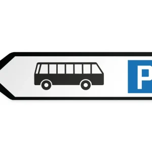 Linja-autojen pysäköintialue Opaste - vasemmalle, 40 x 10 cm