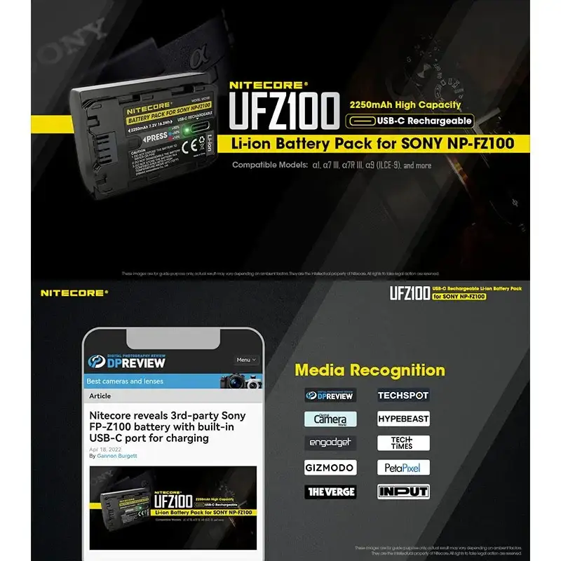 Nitecore UFZ100 -akku: Luotettavaa virtaa laitteillesi