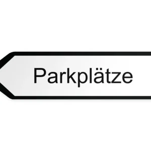 Parkplätze Wegweiser Links, 40 x 10 cm