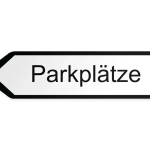 Parkplätze Wegweiser Links, 60 x 15 cm