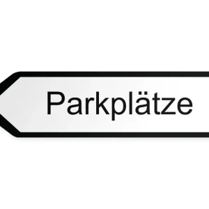 Parkplätze Wegweiser Links, 80 x 20 cm