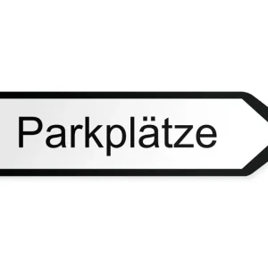 Parkplätze Wegweiser Rechts, 60 x 15 cm