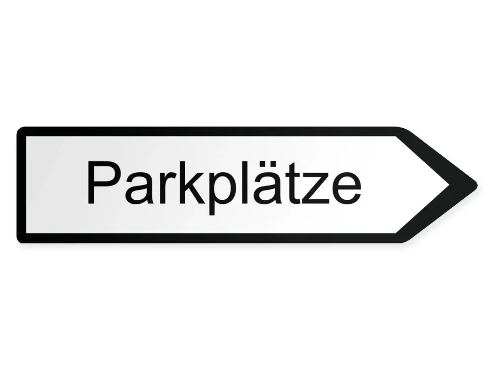 Parkplätze Wegweiser Rechts, 60 x 15 cm