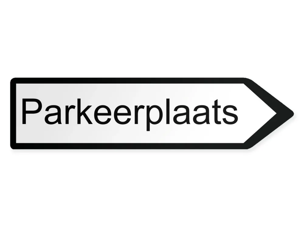 Parkplätze Wegweiser Rechts, 60 x 15 cm